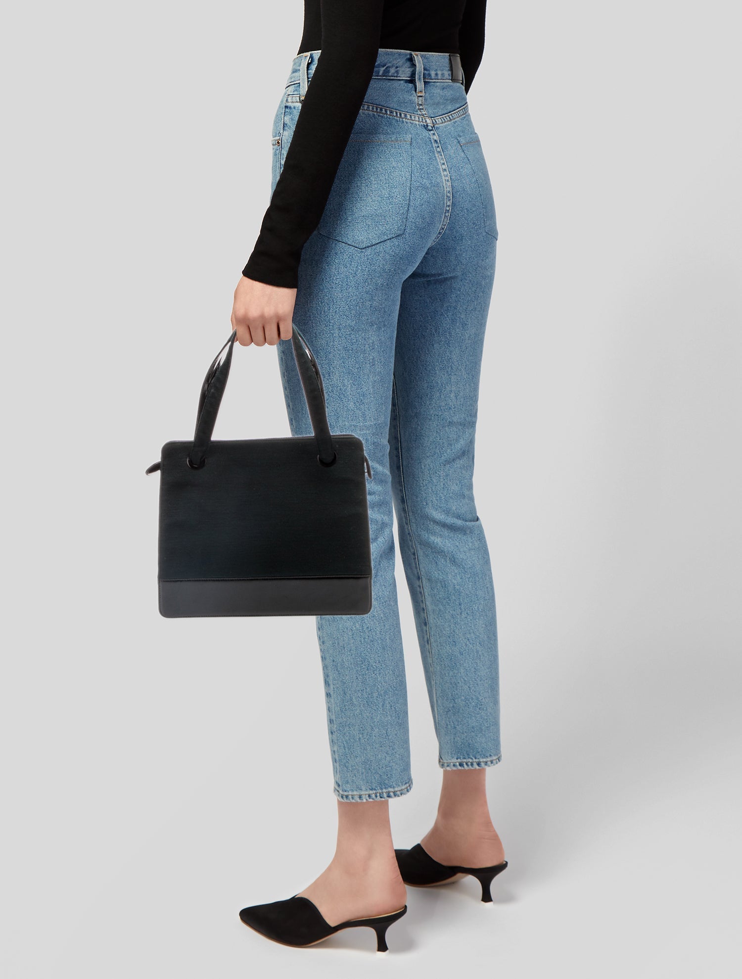 Chanel Patent Leather Trimmed Jersey Tote