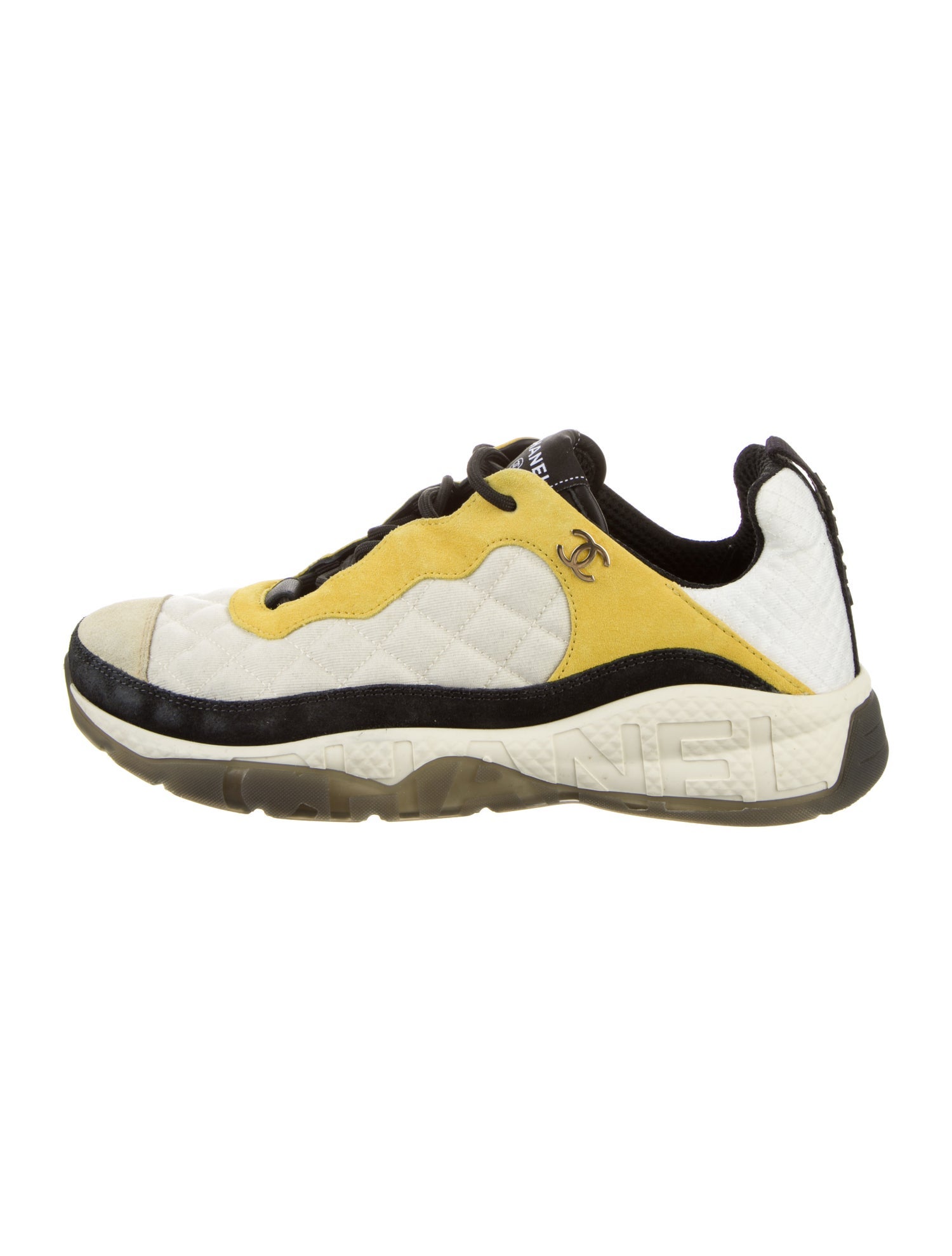 Chanel Interlocking CC Logo Suede Sneakers