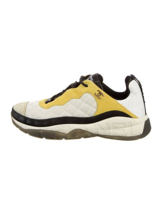 Chanel Interlocking CC Logo Suede Sneakers