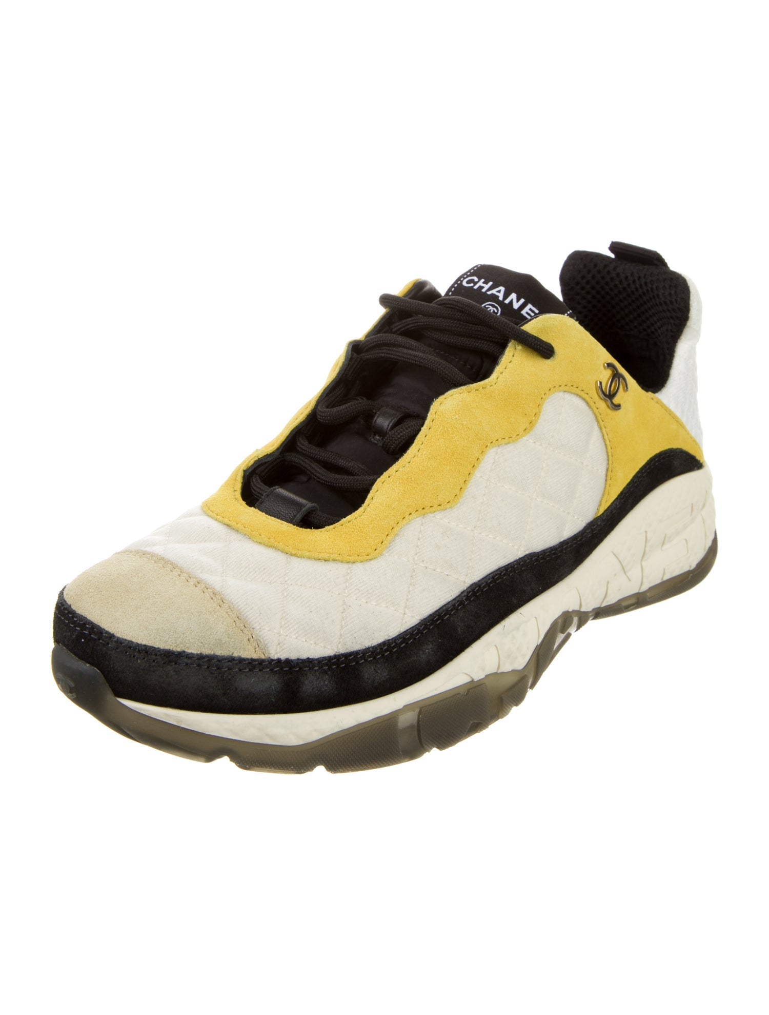 Chanel Interlocking CC Logo Suede Sneakers