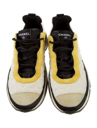 Chanel Interlocking CC Logo Suede Sneakers