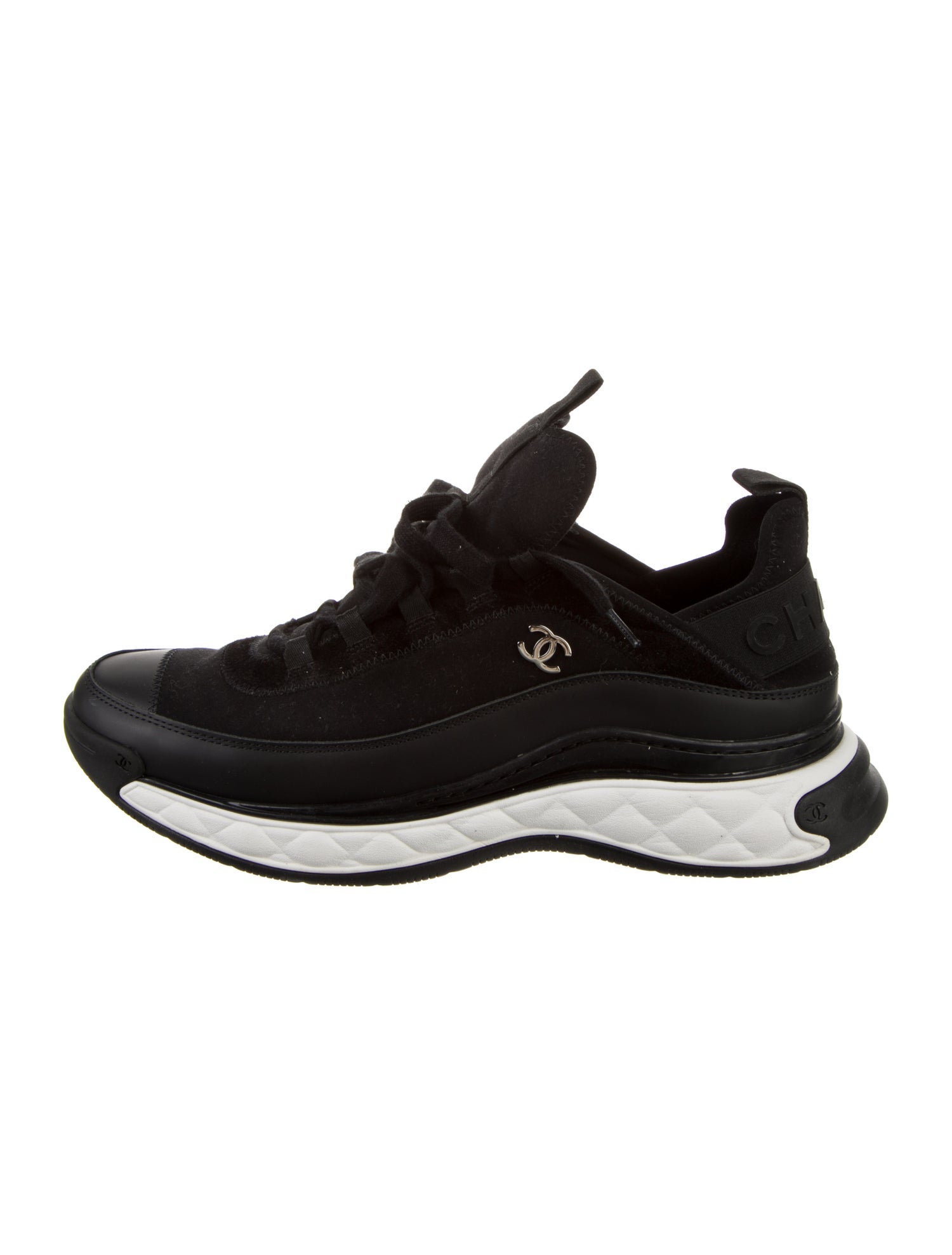 Chanel Interlocking CC Logo Neoprene Sneakers