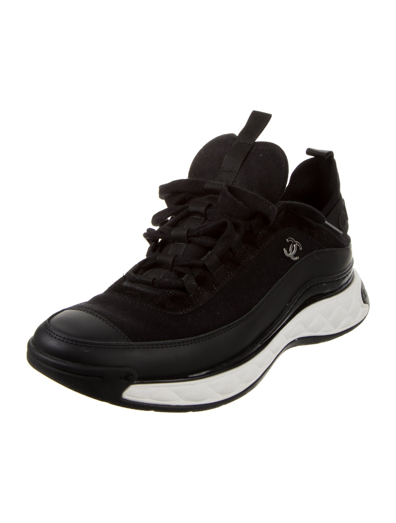 Chanel Interlocking CC Logo Neoprene Sneakers