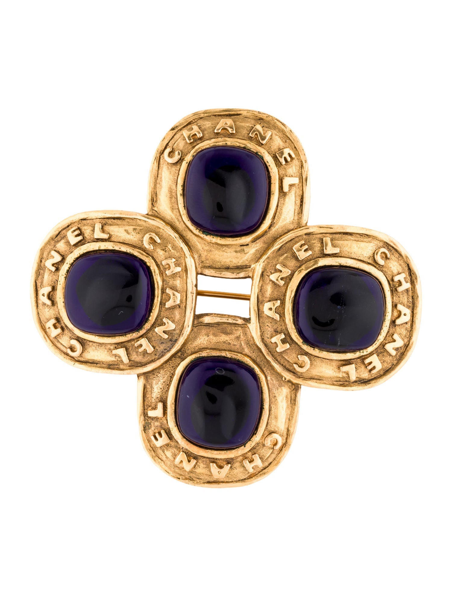 Chanel Vintage Gripoix Logo Brooch