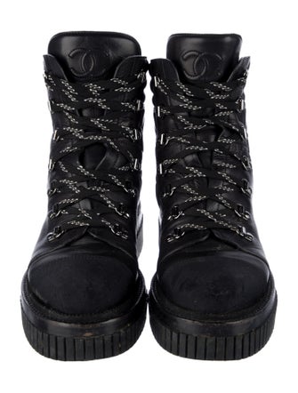 Chanel 2021 Interlocking CC Logo Combat Boots