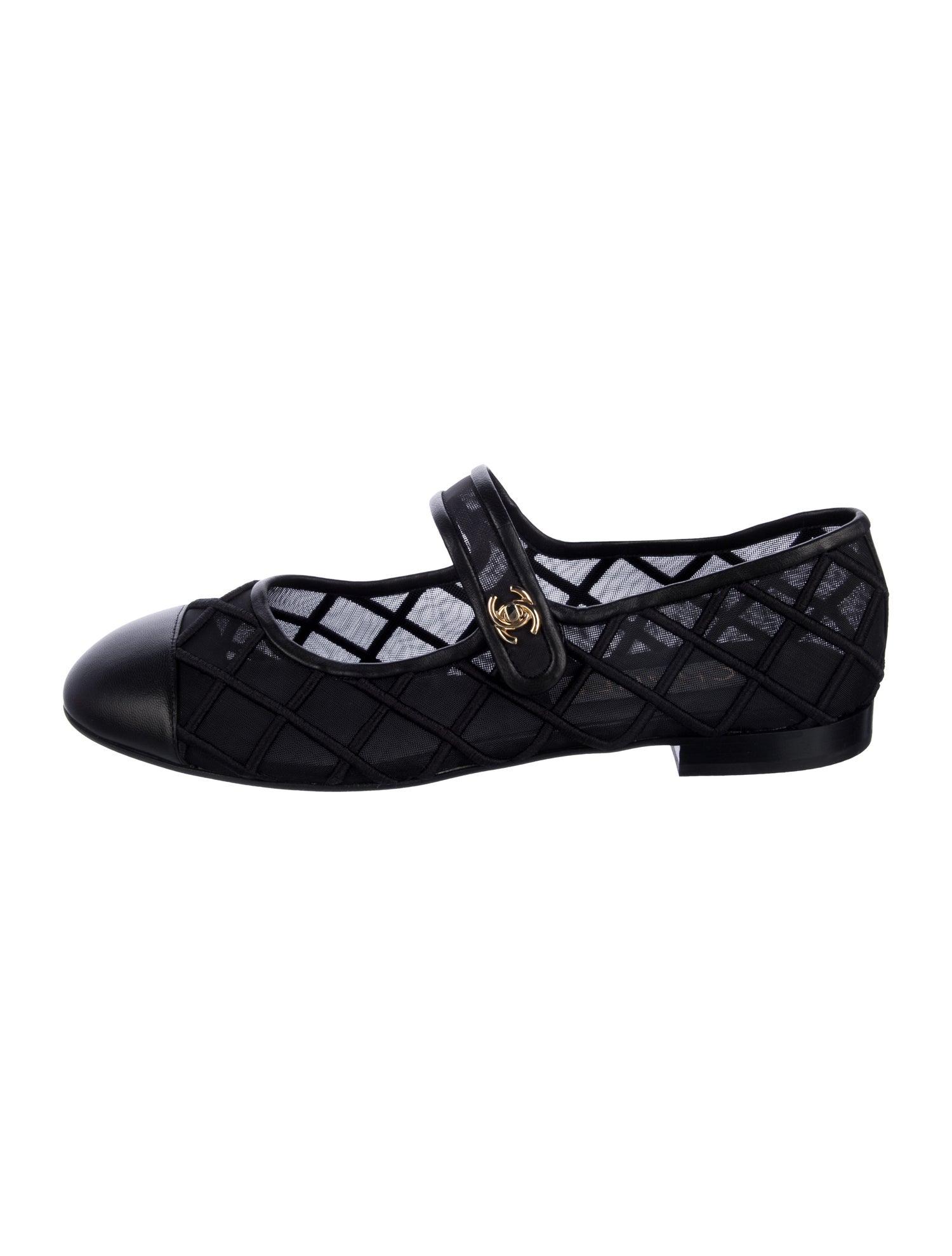Chanel 2025 Interlocking CC Logo Mary Jane Flats