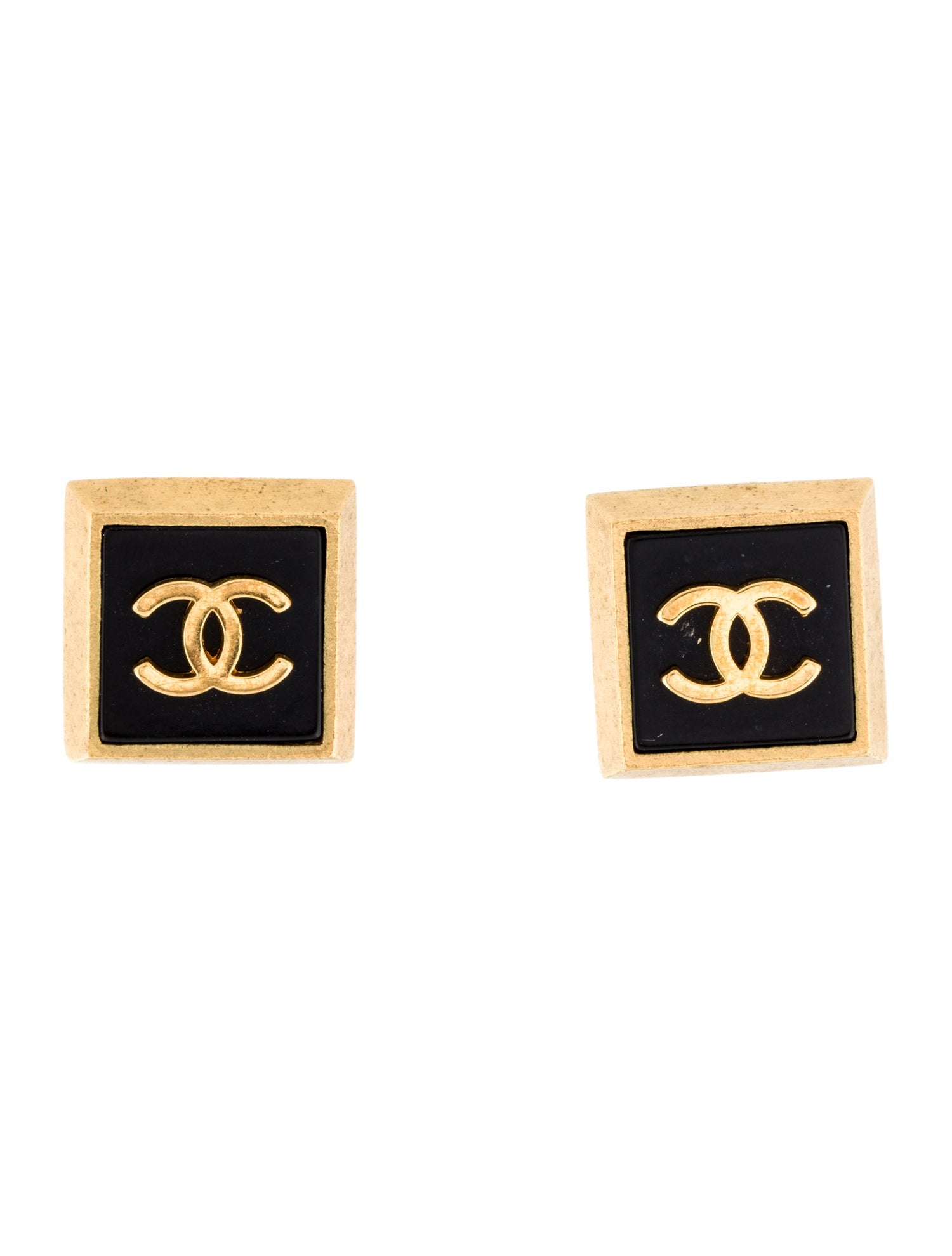 Chanel Vintage Resin CC Clip-On Earrings