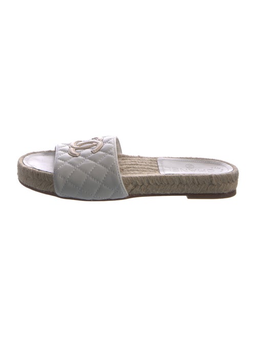 Chanel Interlocking CC Logo Leather Espadrilles