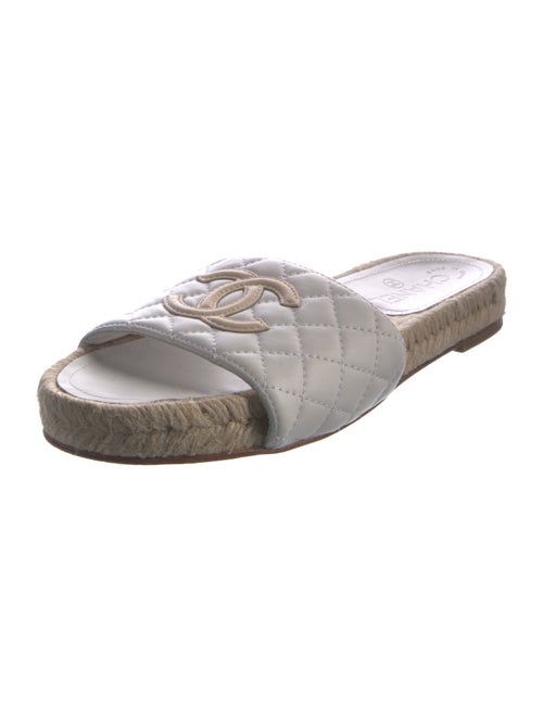 Chanel Interlocking CC Logo Leather Espadrilles