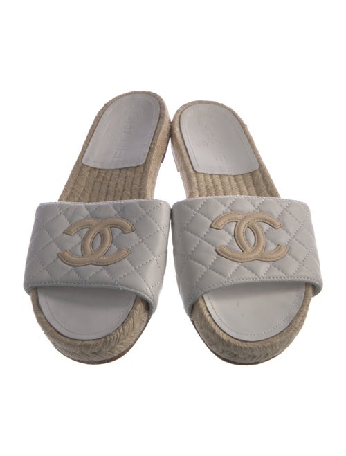 Chanel Interlocking CC Logo Leather Espadrilles