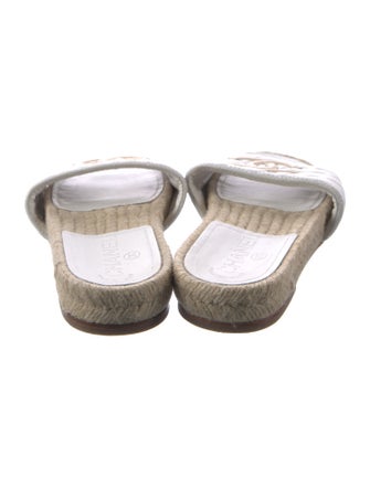 Chanel Interlocking CC Logo Leather Espadrilles