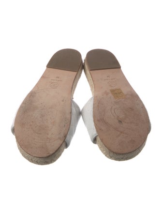 Chanel Interlocking CC Logo Leather Espadrilles