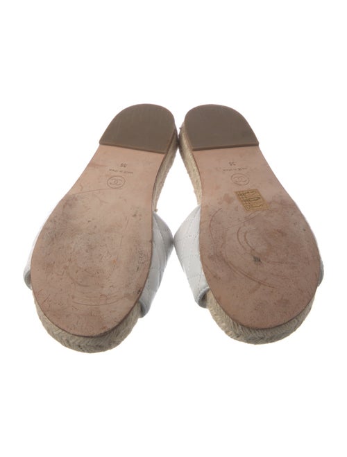 Chanel Interlocking CC Logo Leather Espadrilles