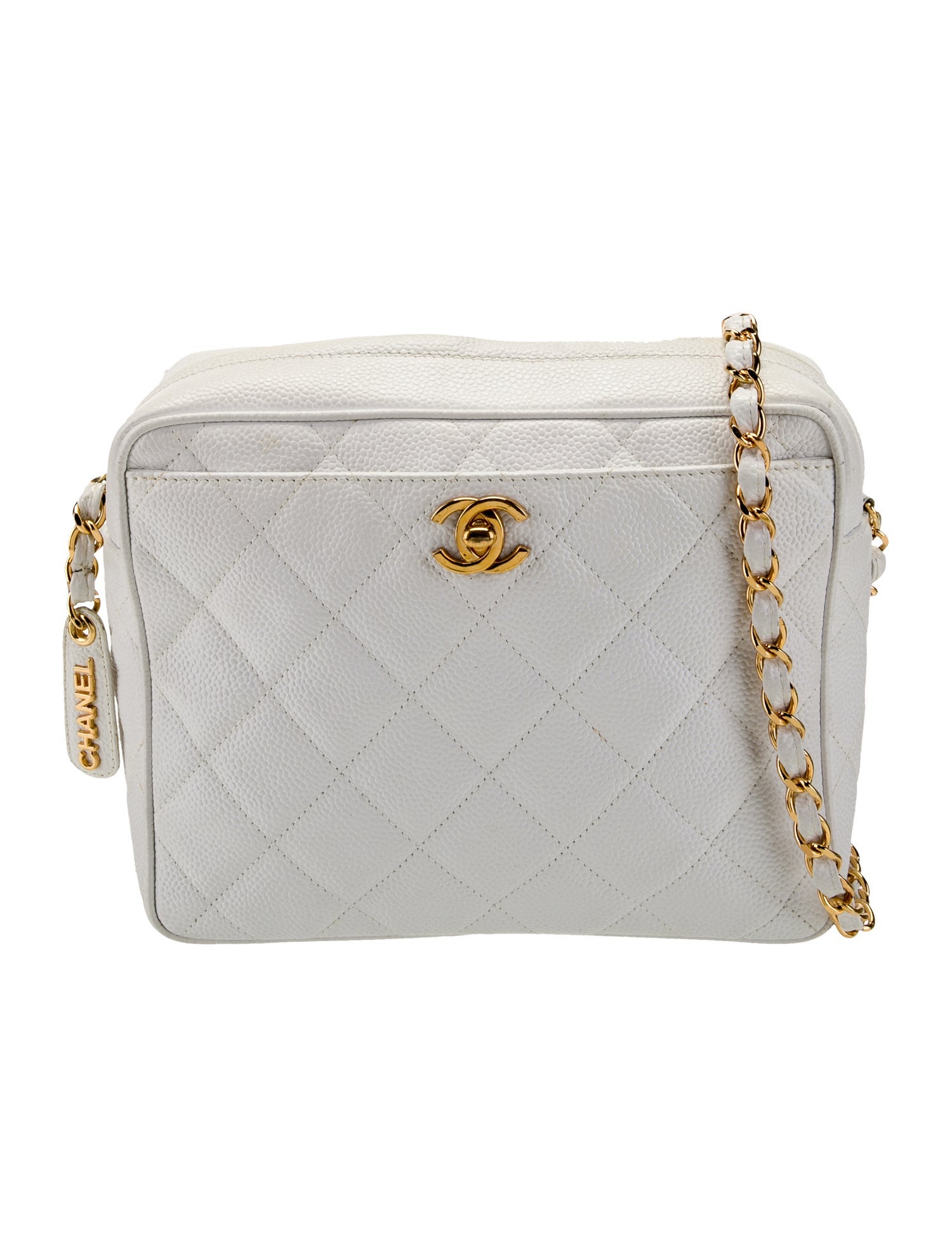 Chanel Quilted Caviar Chain Link Camera Bag