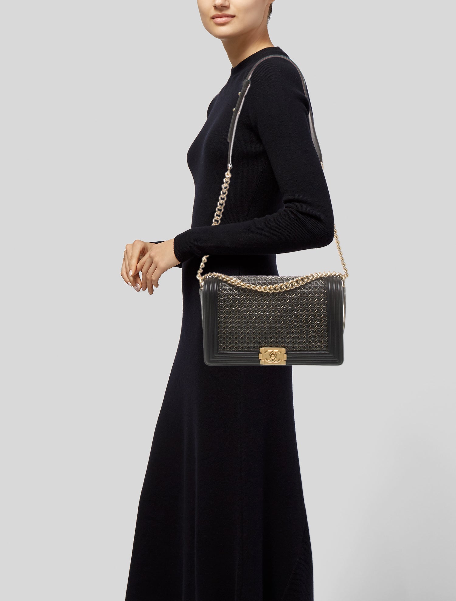 Chanel New Medium Woven Boy Bag