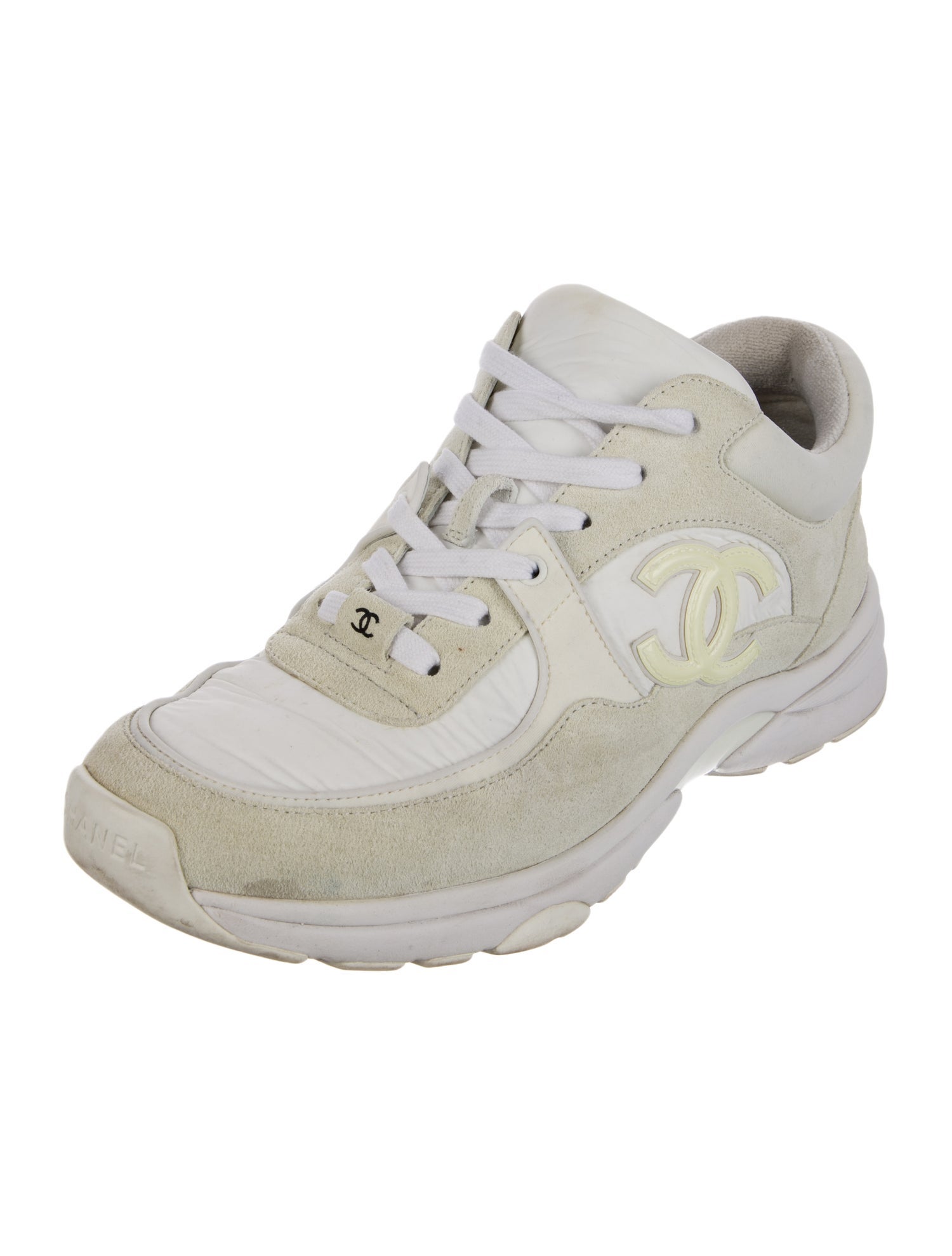 Chanel Interlocking CC Logo Leather Sneakers