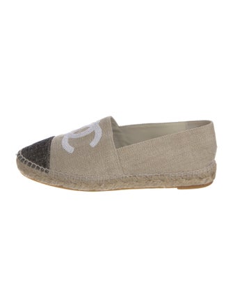 Chanel Interlocking CC Logo Canvas Espadrilles