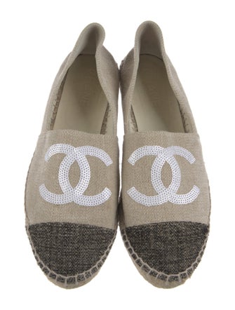 Chanel Interlocking CC Logo Canvas Espadrilles