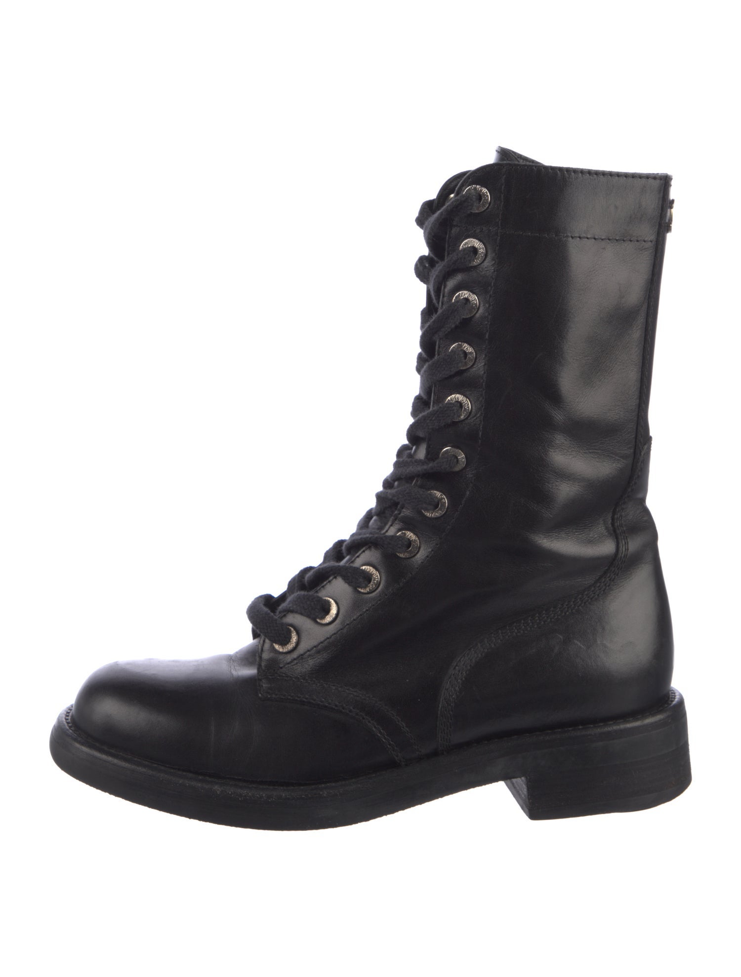 Chanel 2013 Interlocking CC Logo Combat Boots