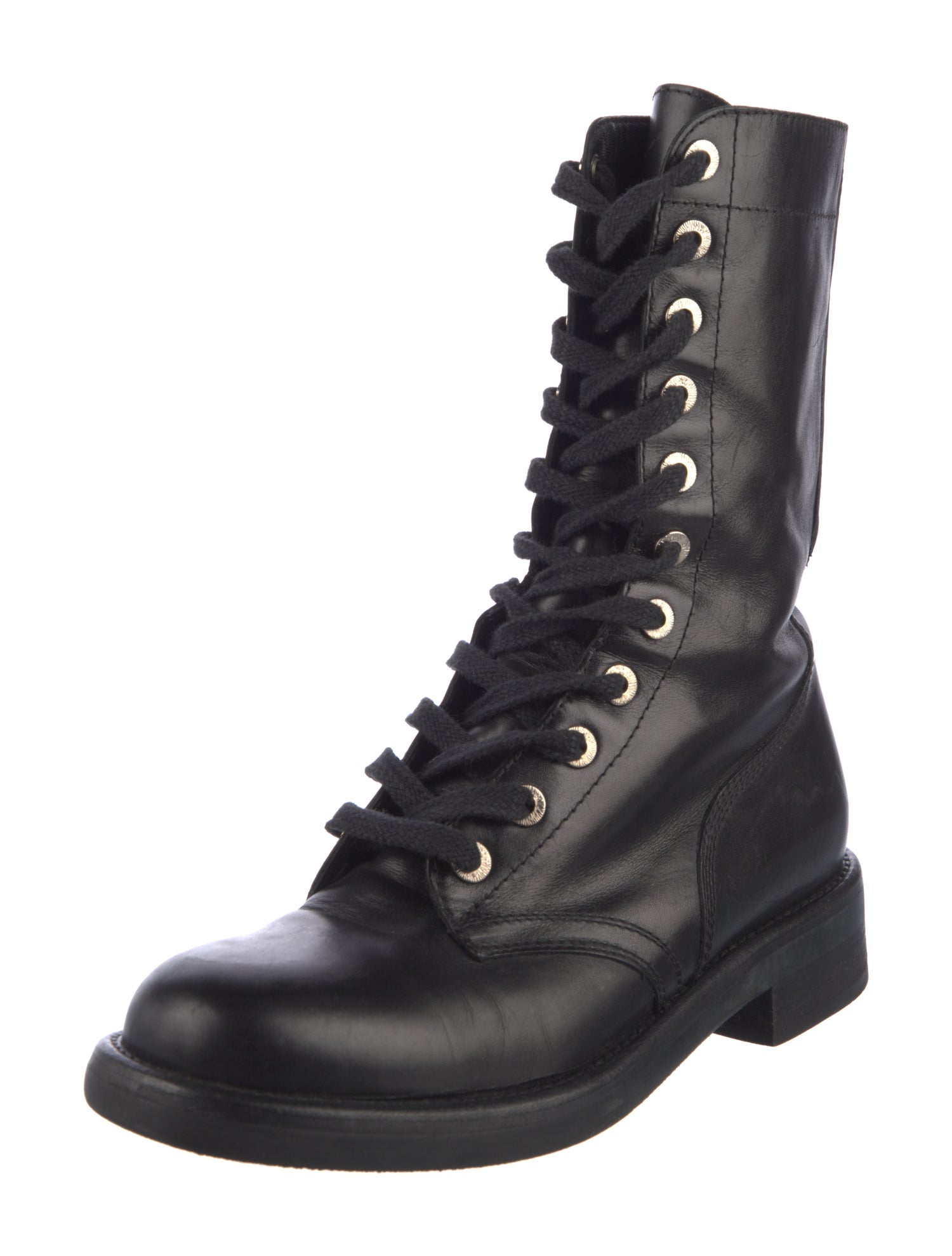 Chanel 2013 Interlocking CC Logo Combat Boots