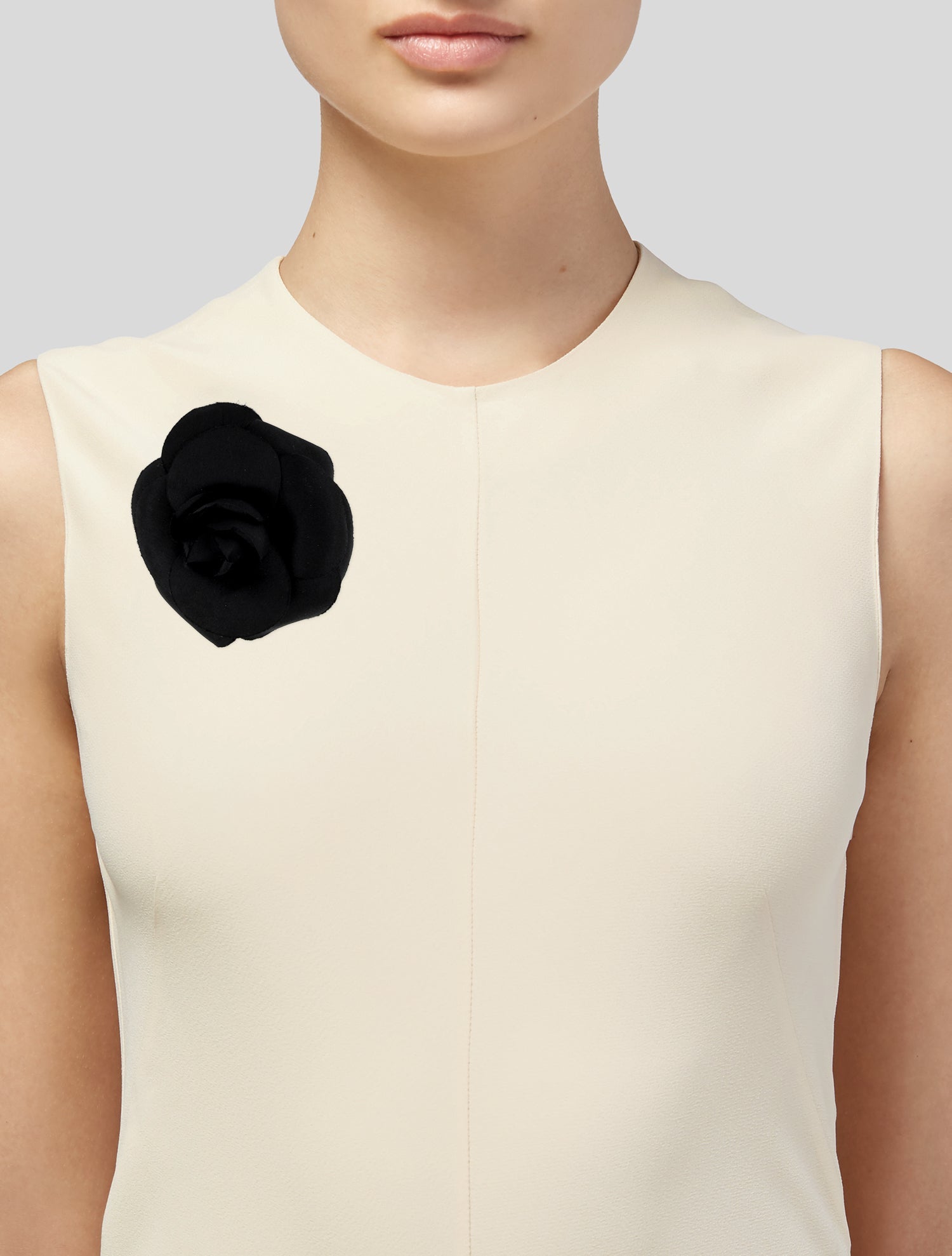 Chanel Vintage Fabric Camellia Brooch Pin