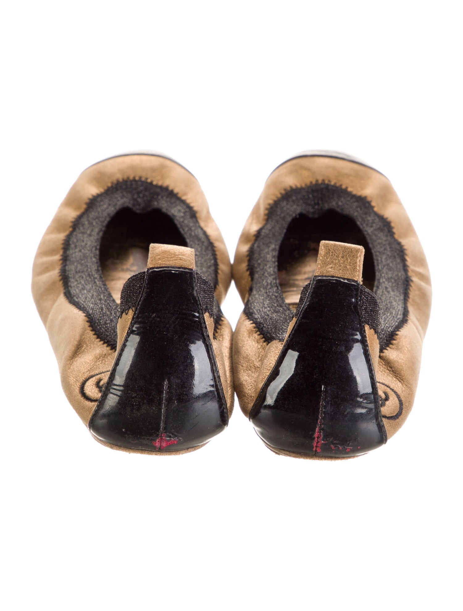 Interlocking CC Logo Leather Flats