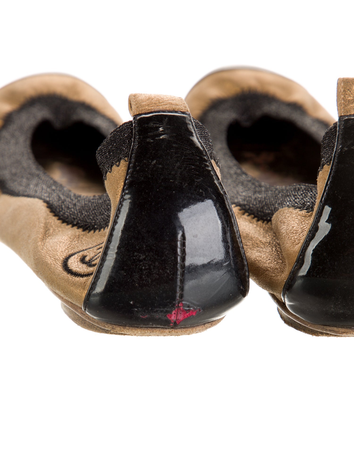 Interlocking CC Logo Leather Flats