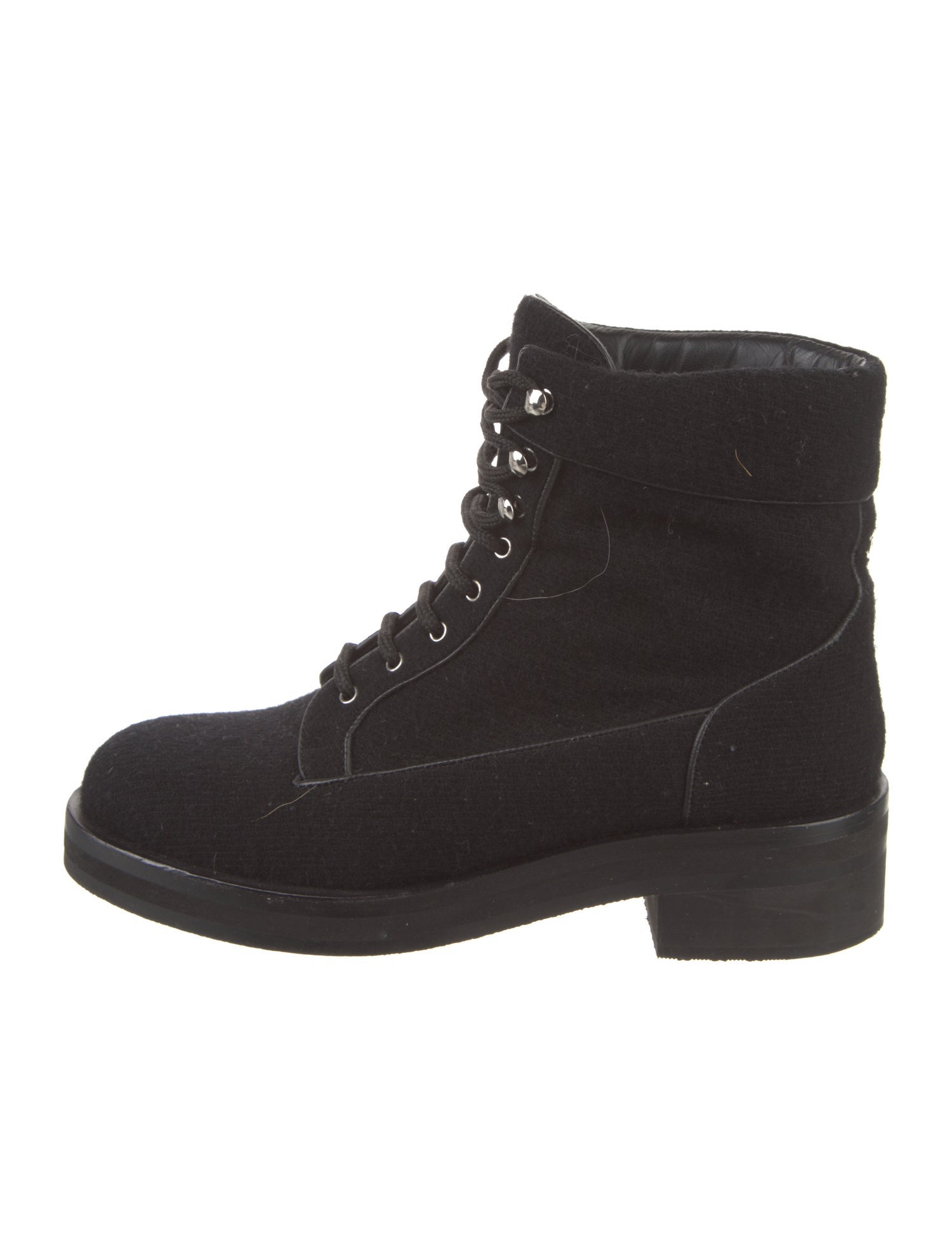 Chanel 2015 Interlocking CC Logo Combat Boots