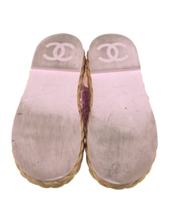 Chanel Interlocking CC Logo Tweed Espadrilles