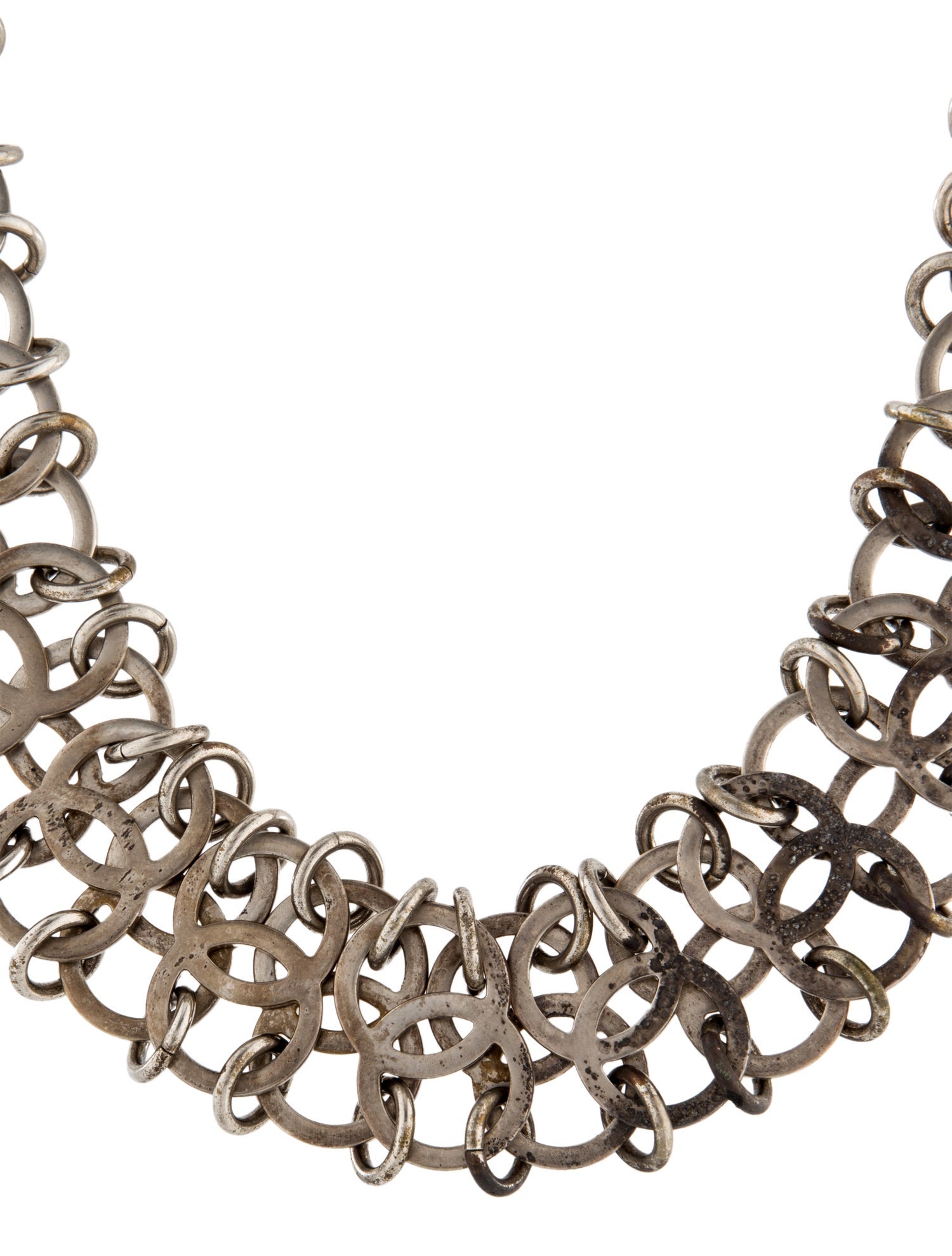 Chanel CC Logo Chain Link Collar Necklace