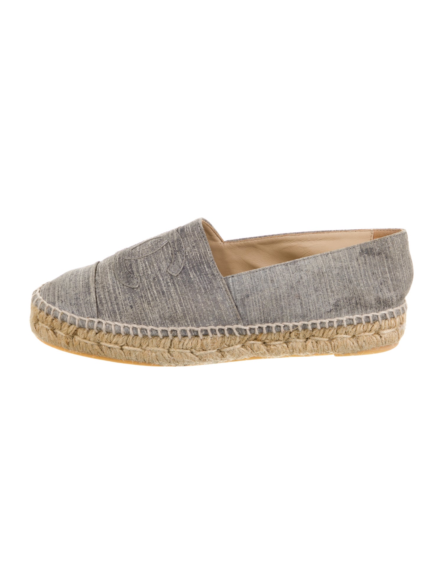 Chanel Interlocking CC Logo Suede Espadrilles