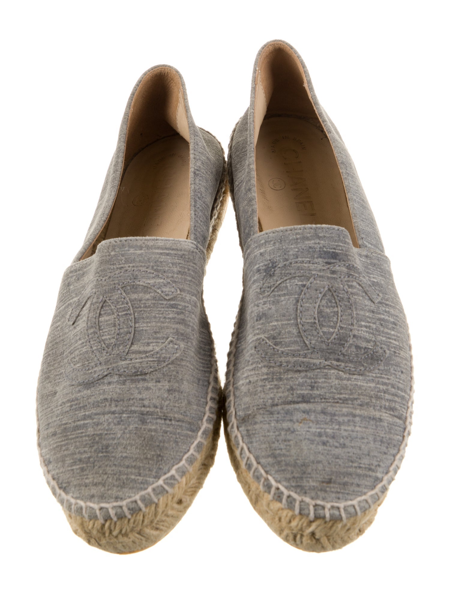 Chanel Interlocking CC Logo Suede Espadrilles