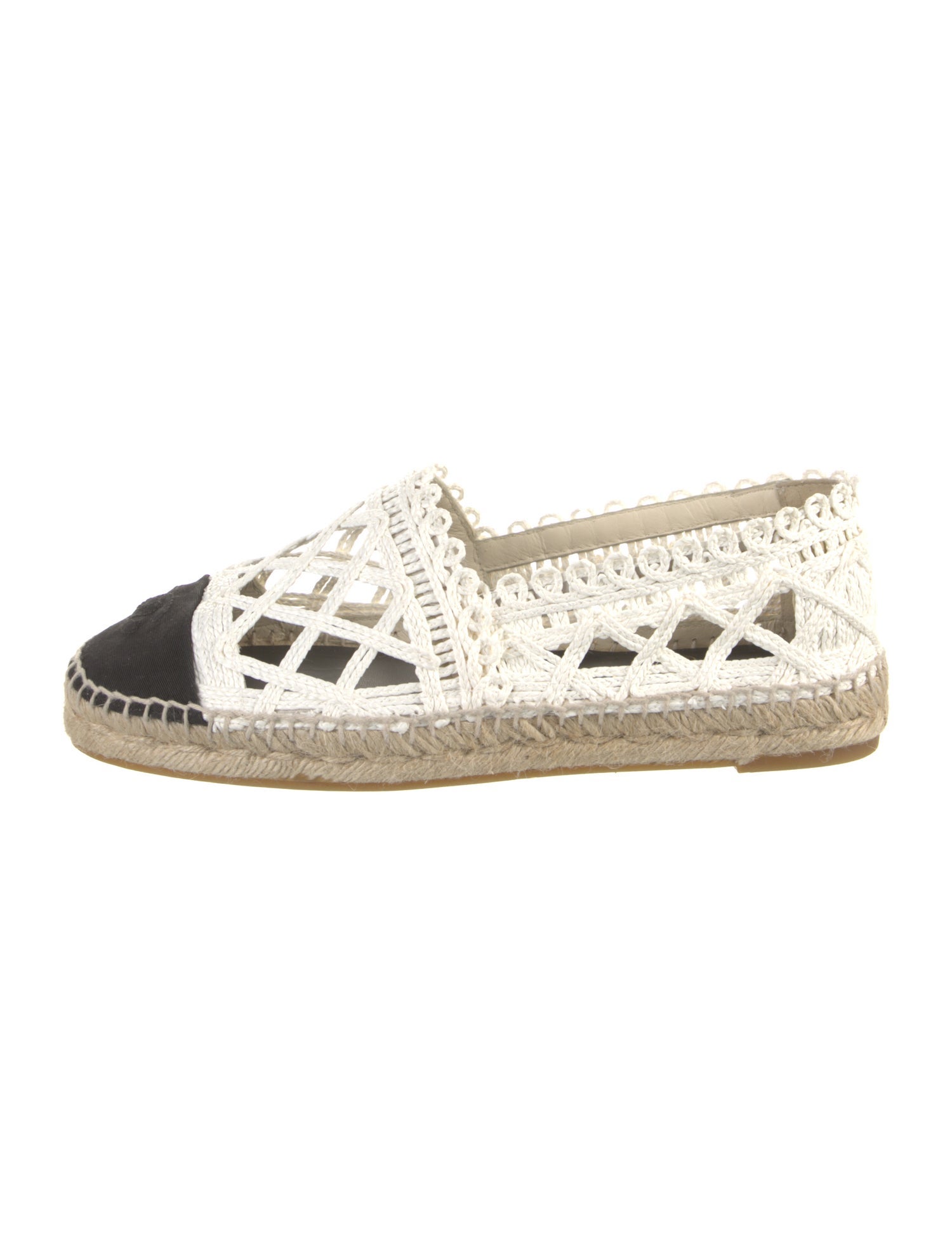 Chanel Interlocking CC Logo Cutout Accent Espadrilles