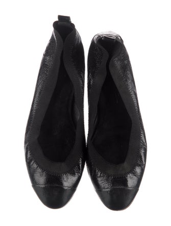 Chanel Interlocking CC Logo Patent Leather Ballet Flats
