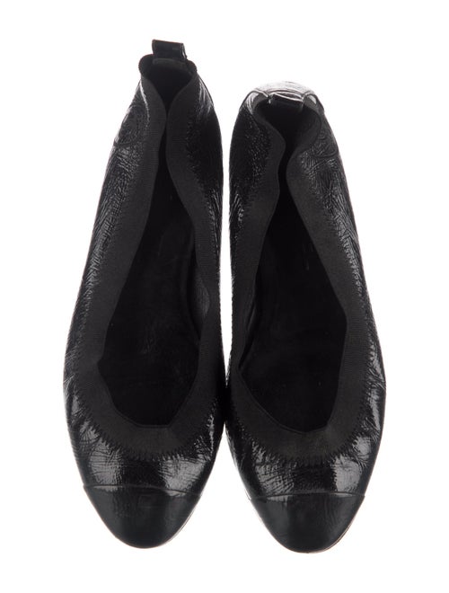 Chanel Interlocking CC Logo Patent Leather Ballet Flats