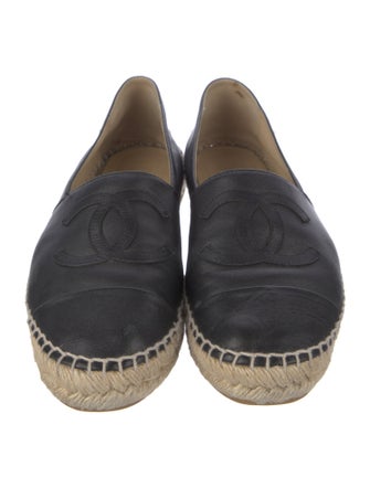 Chanel Interlocking CC Logo Lambskin Espadrilles