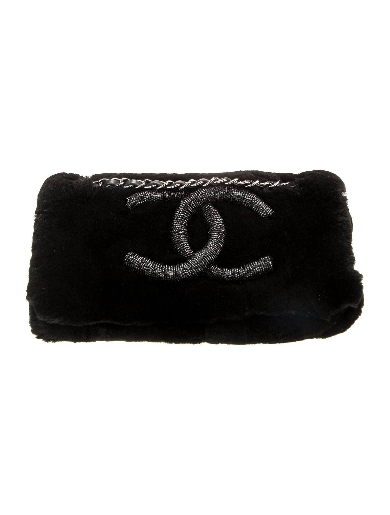 Chanel Fur Beaded CC Flap Bag