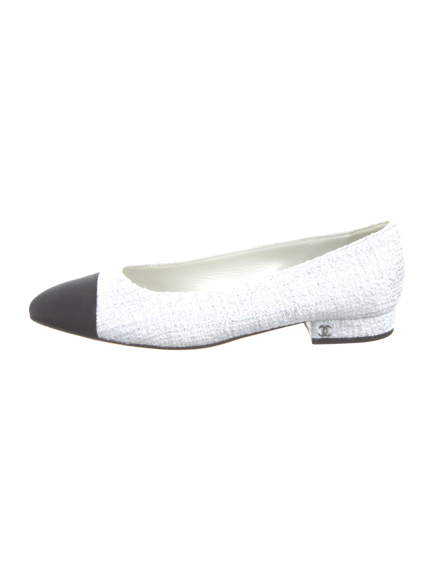 Chanel Interlocking CC Logo Tweed Ballet Flats
