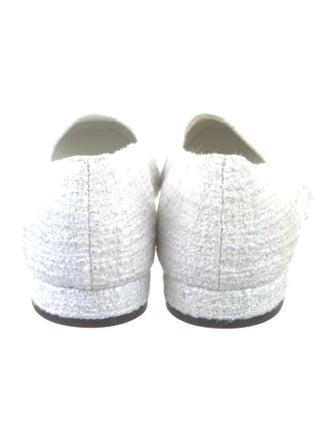 Chanel Interlocking CC Logo Tweed Ballet Flats