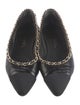 Chanel Interlocking CC Logo Leather Ballet Flats