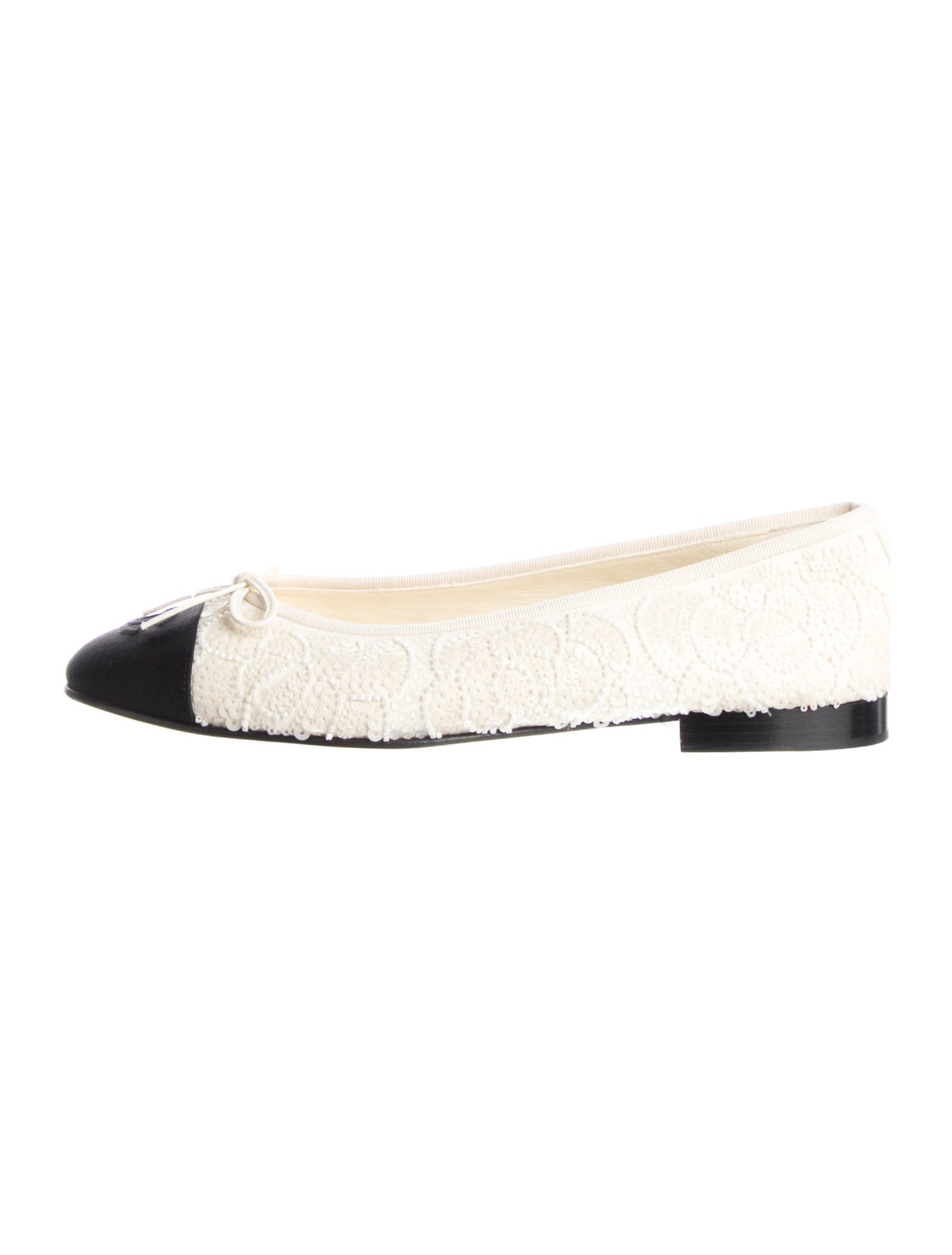 Chanel Interlocking CC Logo Sequins Ballet Flats