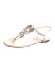Chanel Interlocking CC Logo Leather T-Strap Sandals