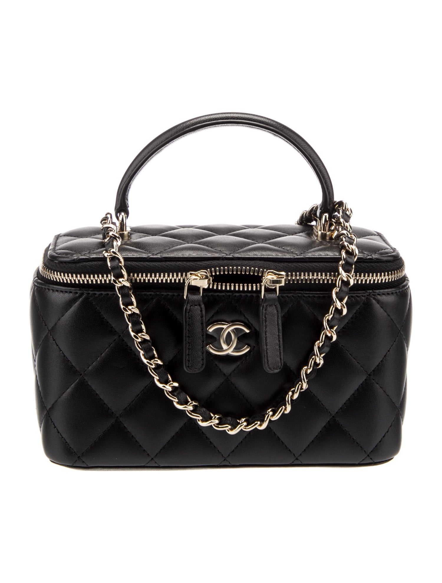 Chanel Small Top Handle Vanity Case w/Chain w/Tags