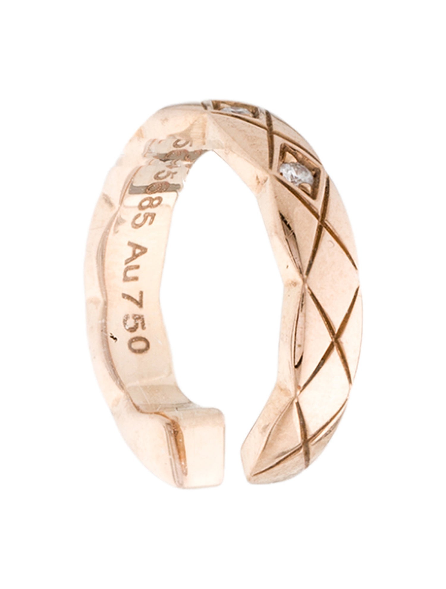 Chanel 18K Diamond Coco Crush Single Ear Cuff