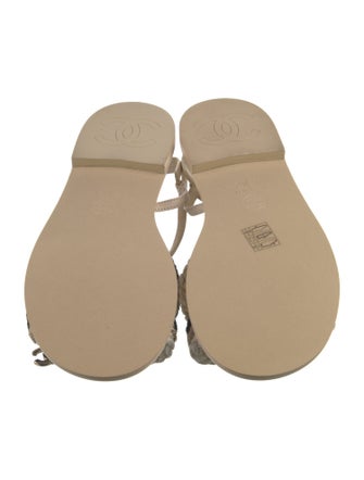 Chanel 2023 Interlocking CC Logo Slingback Sandals
