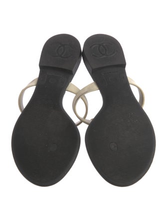 Chanel Interlocking CC Logo Rubber Slides