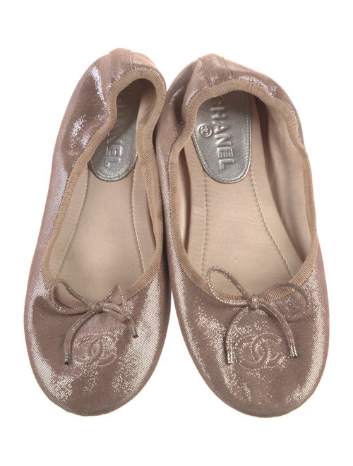 Chanel Interlocking CC Logo Suede Ballet Flats