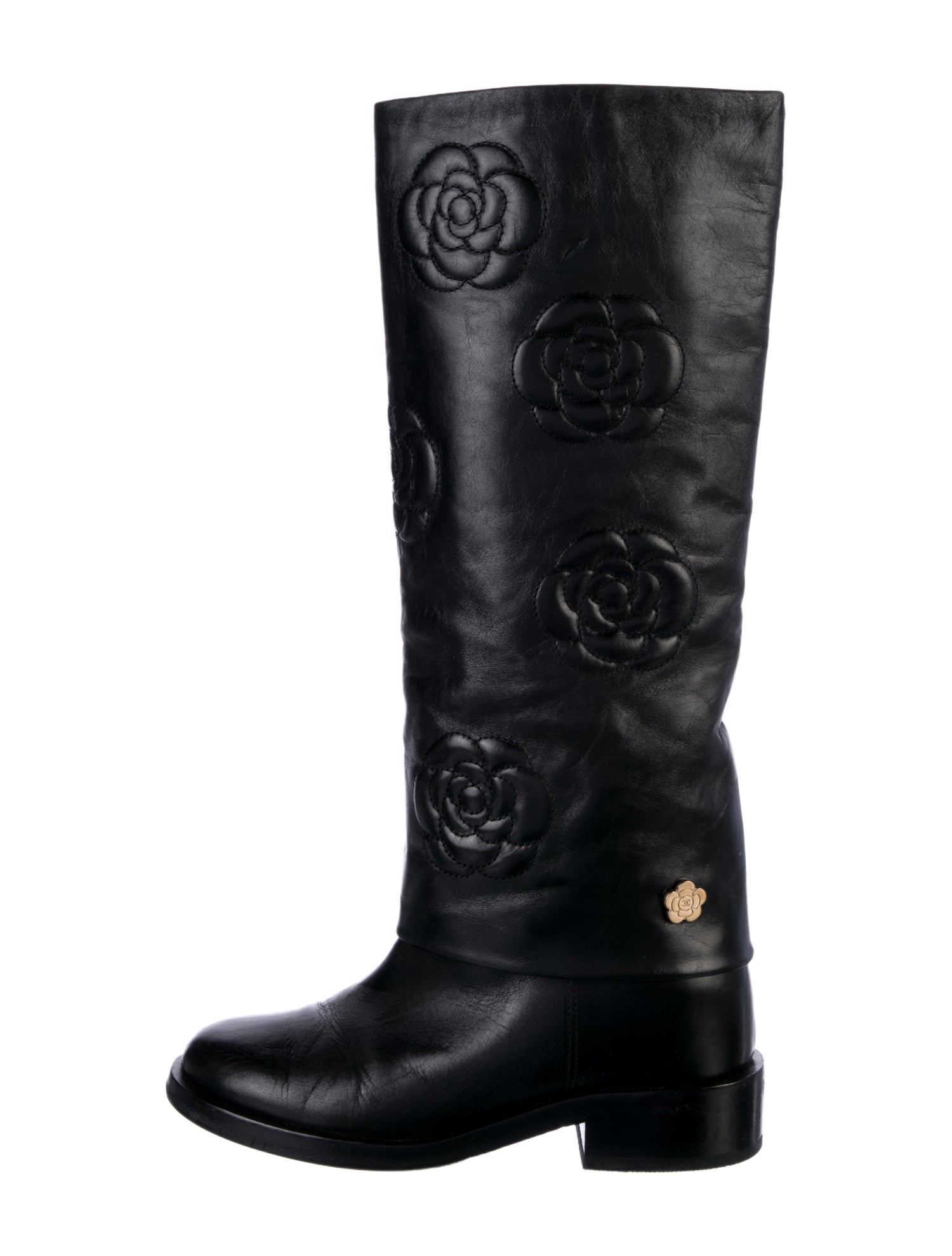 Chanel 2016 Interlocking CC Logo Riding Boots