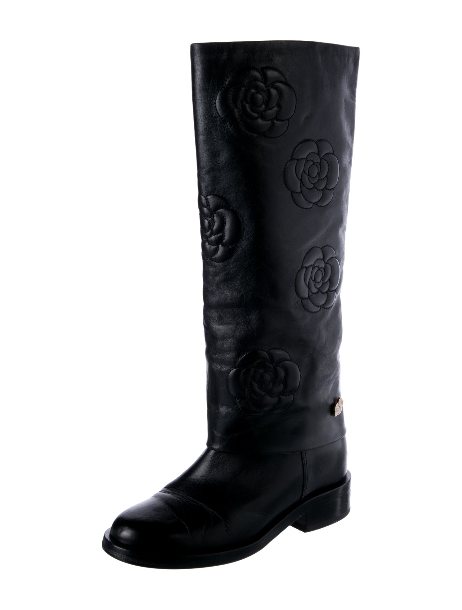 Chanel 2016 Interlocking CC Logo Riding Boots