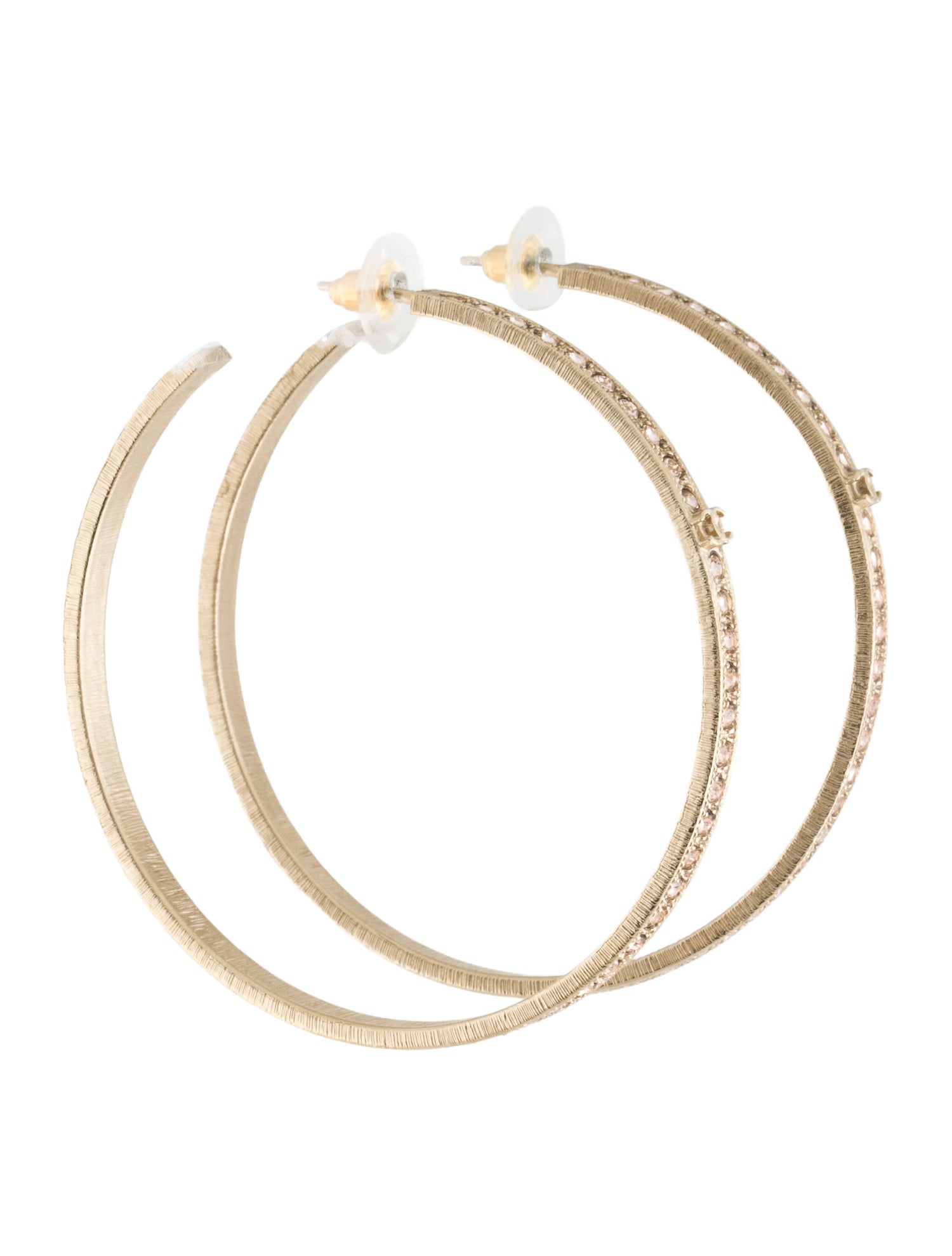 Chanel Strass CC Hoop Earrings